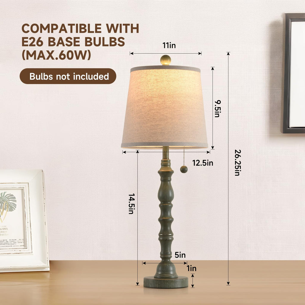 Set of 2 Turquoise Table Lamp with Fabric Lamp Shade M772987