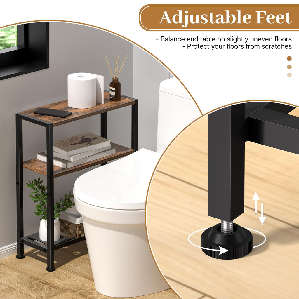 Narrow 2-Tier Side Table with Shelf B14608