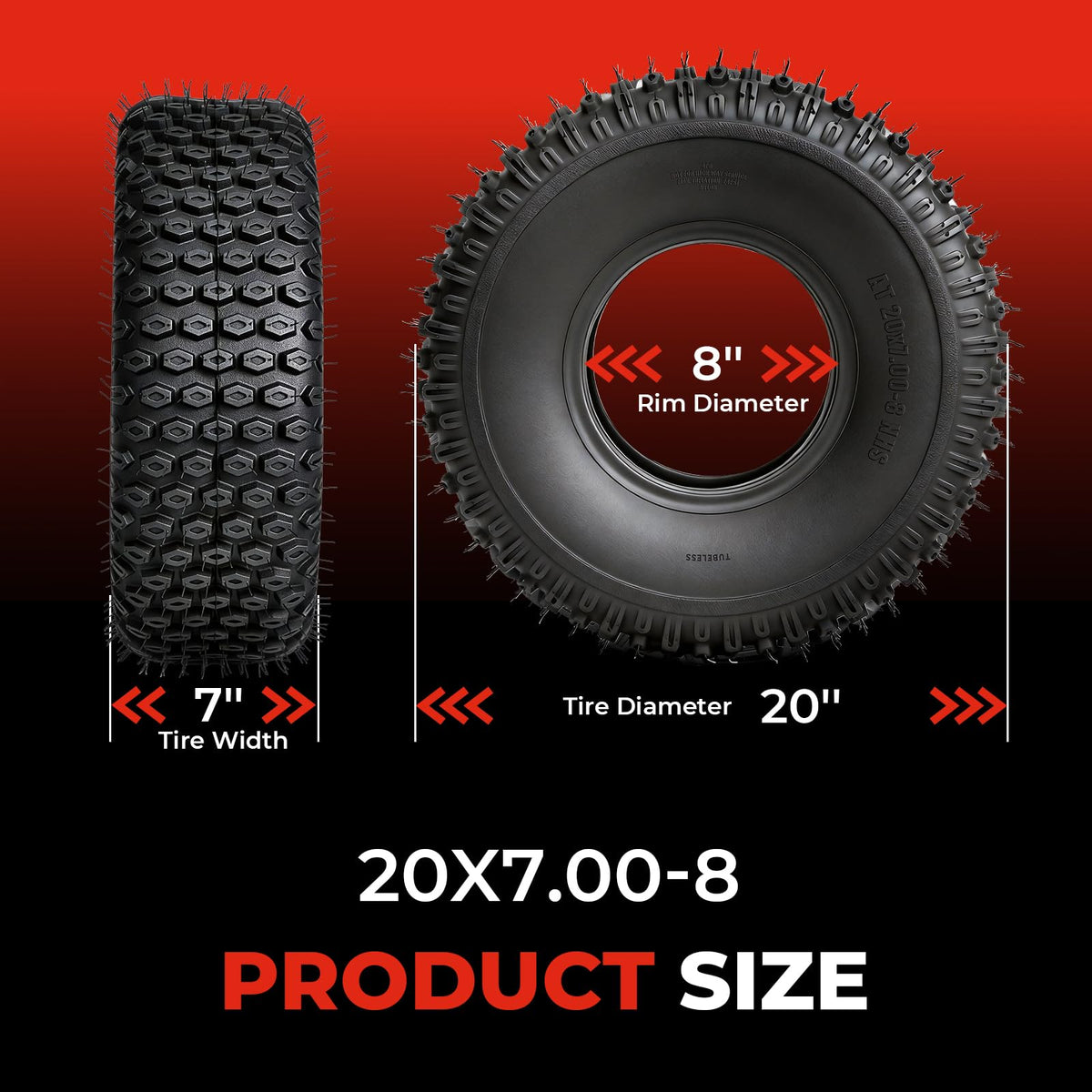 20x7-8 All-Terrain Tubeless Tires Set of 2 N919427