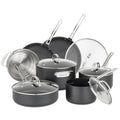 12 Piece Hard Anodized Ceramic Nonstick Cookware Set I60307