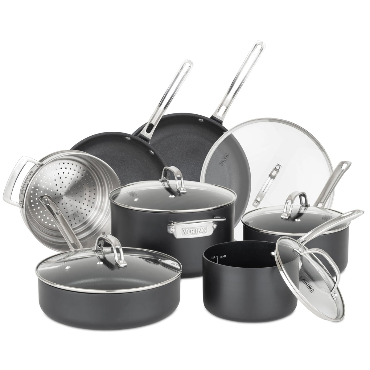 12 Piece Hard Anodized Ceramic Nonstick Cookware Set I60307
