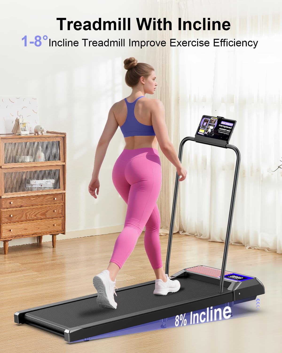 Portable Under Desk Treadmill with Incline T97018