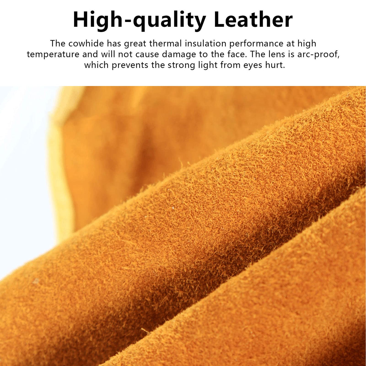 Cowhide Leather Welding Hood with Auto Darkening Filter A828