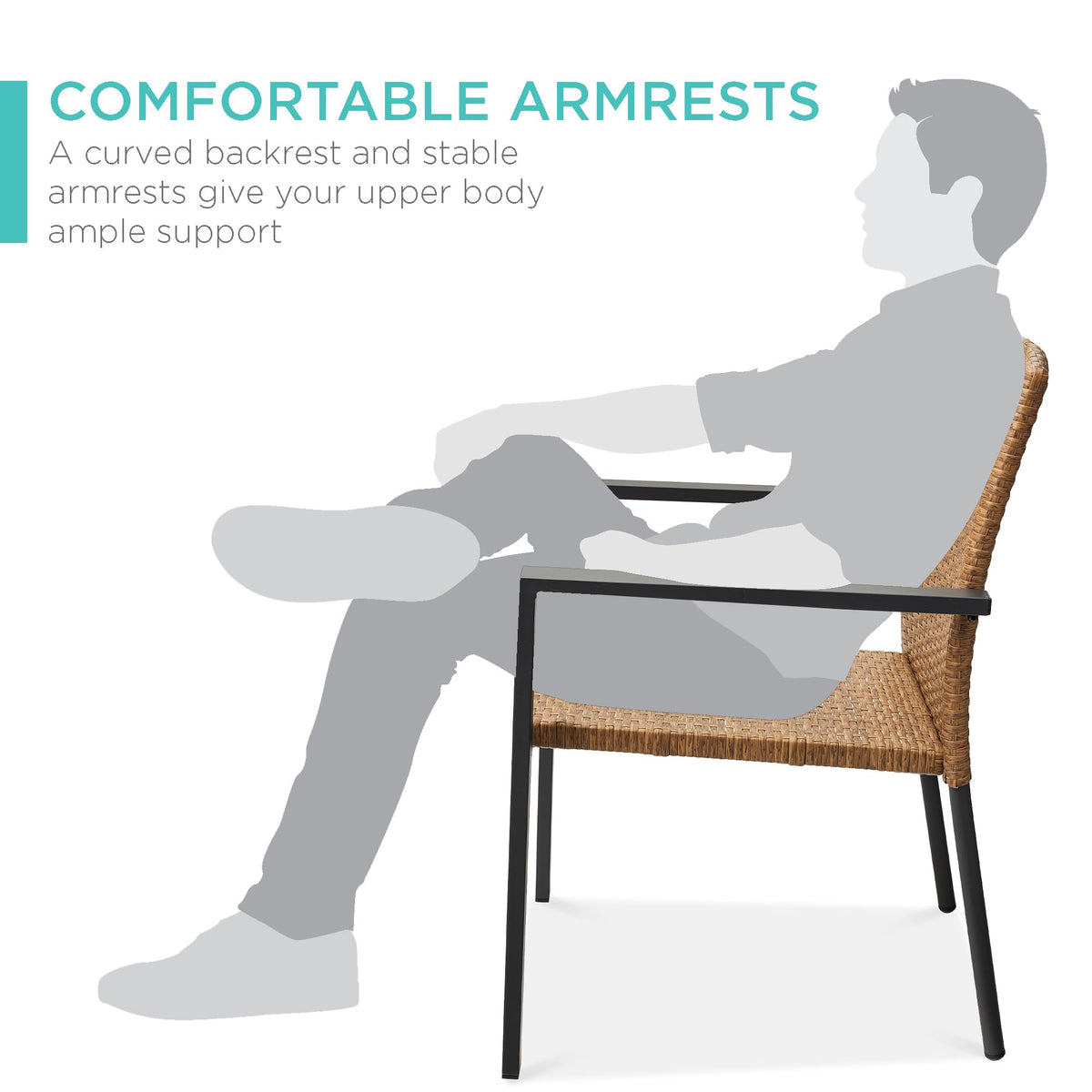 Set of 2 Stackable Outdoor Wicker Dining Chairs C422355