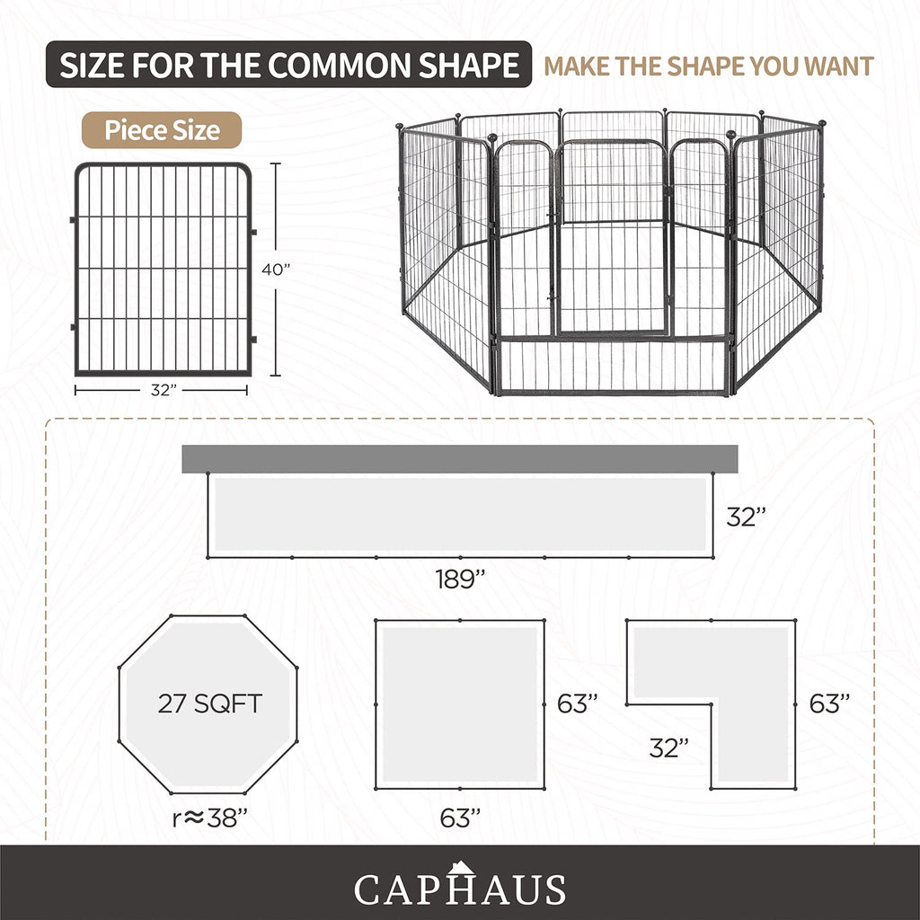 32 Inch Metal Foldable Pet Playpen with Door A9088