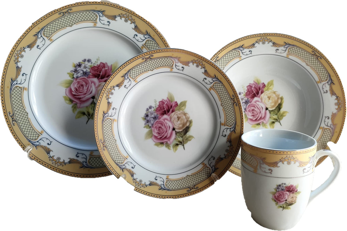 16-Piece Porcelain Dinner Set for 4 A605