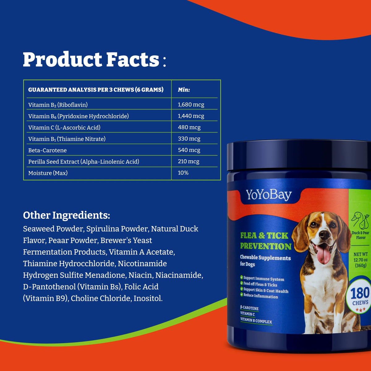 Dog Flea & Tick Prevention Chewables D1200