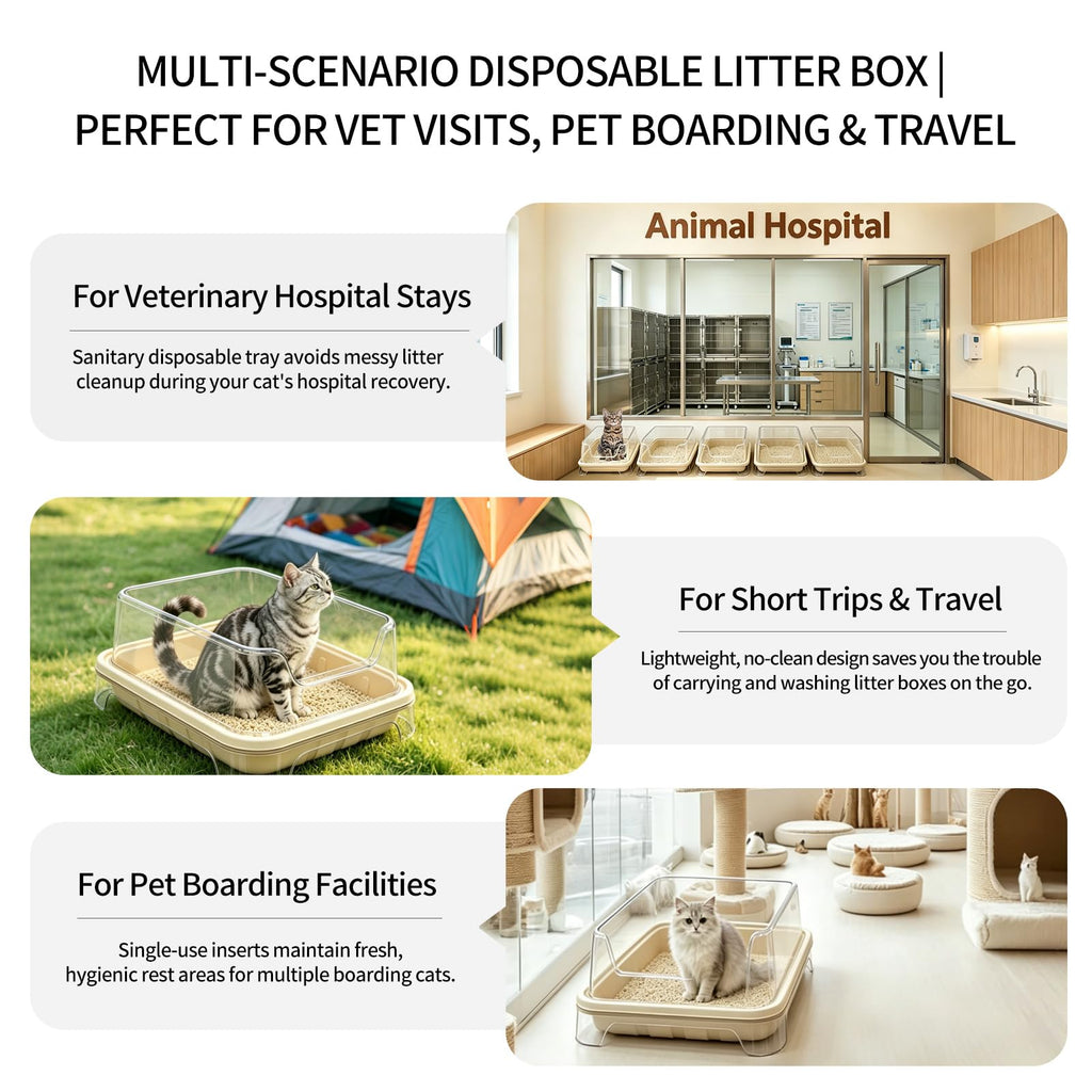 1+5 Pack Disposable Litter Boxes for Cats X18809
