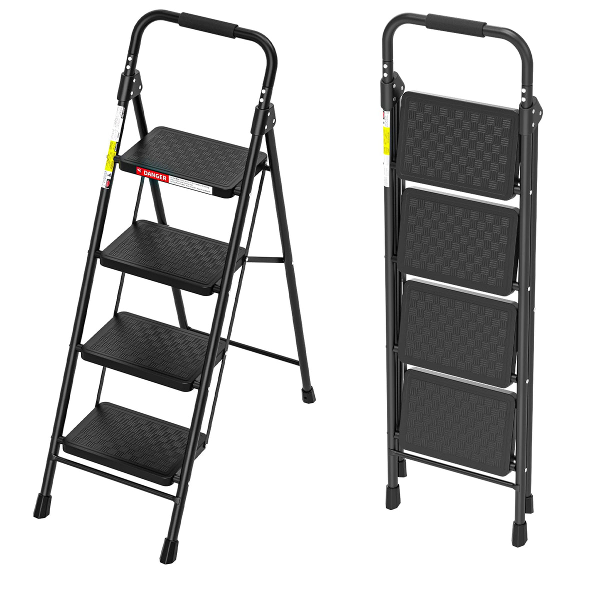 4 Step Ladder with Anti-Slip Pedal and Cushioned Handle C634404