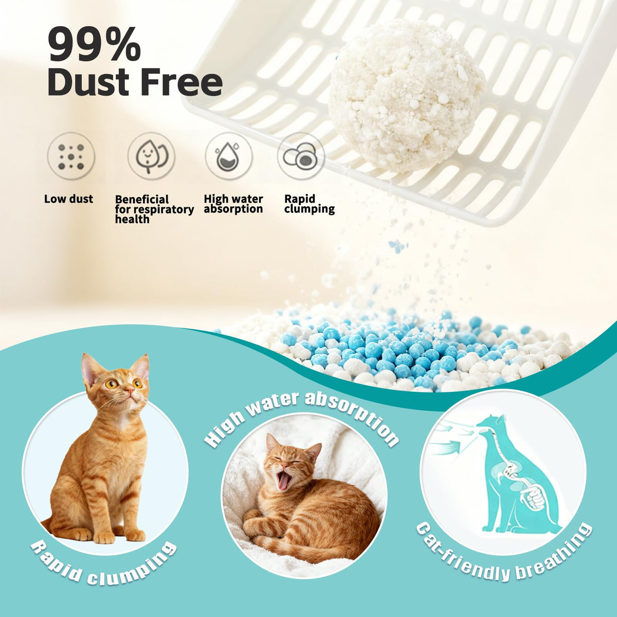 Cassava Cat Litter Odor Control Dust-Free Clumping P4585