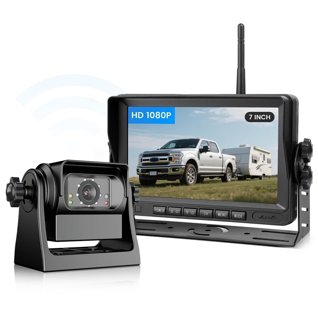 Wireless WiFi Magnetic Backup Camera 7" IPS Monitor HD 1080P Rechargeable Battery Y7031