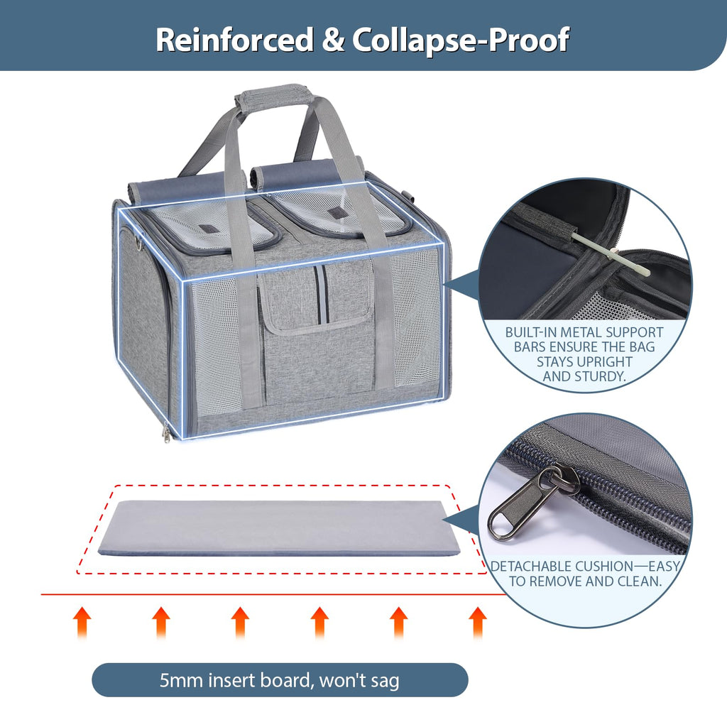 Large Expandable Soft-Sided Cat Carrier A5057