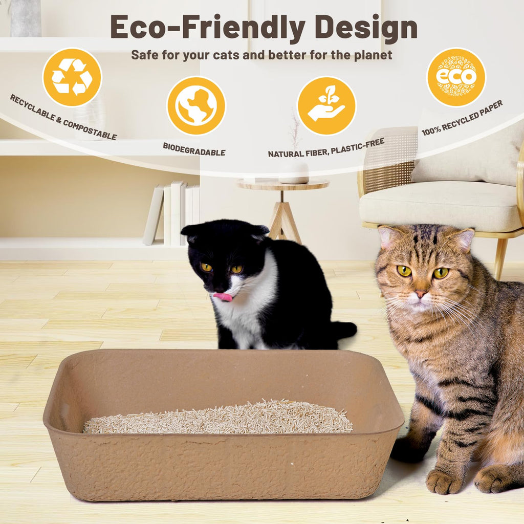 4 Pack Disposable Cardboard Cat Litter Boxes L790058