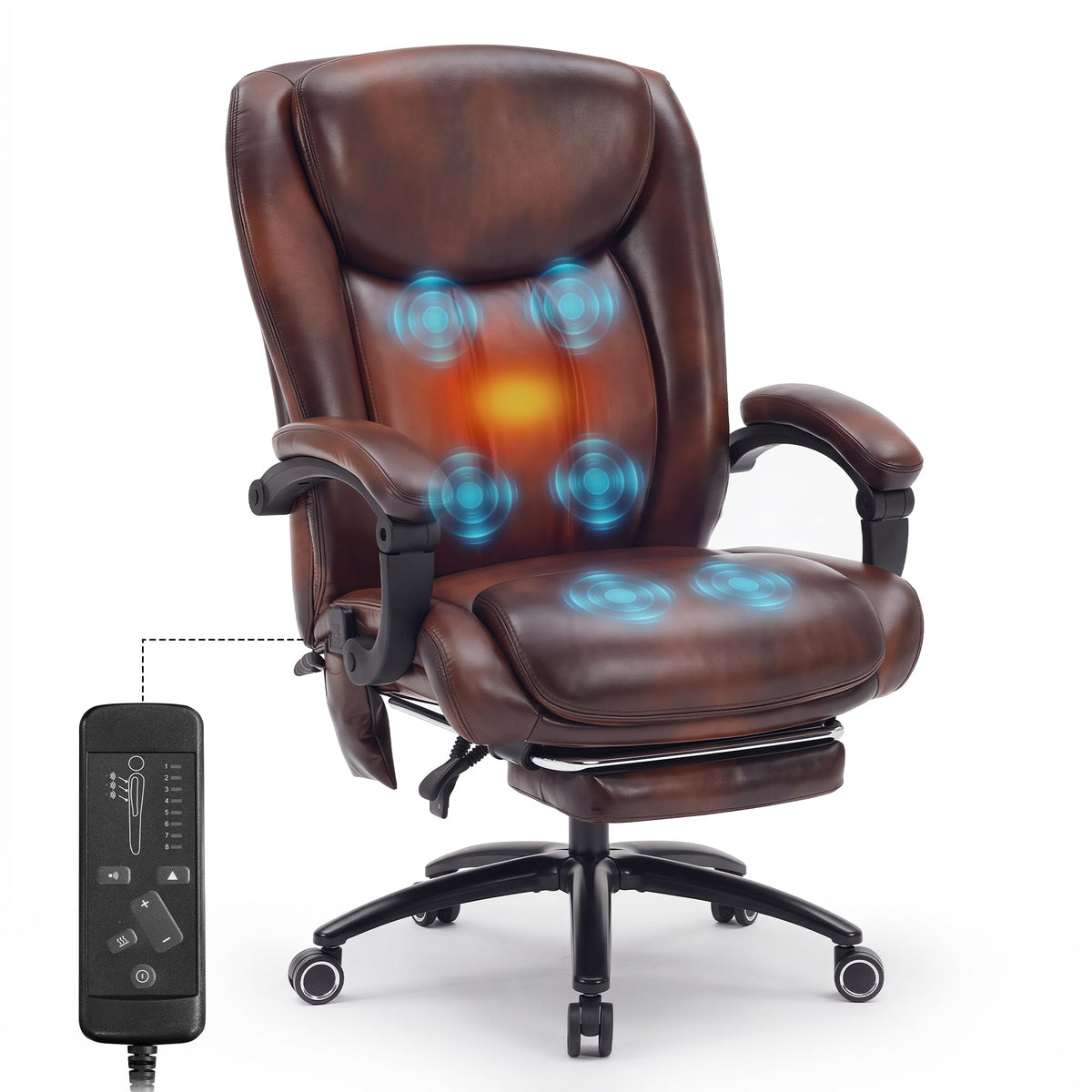 Massage Office Chair with Heat and Foot Rest V85138