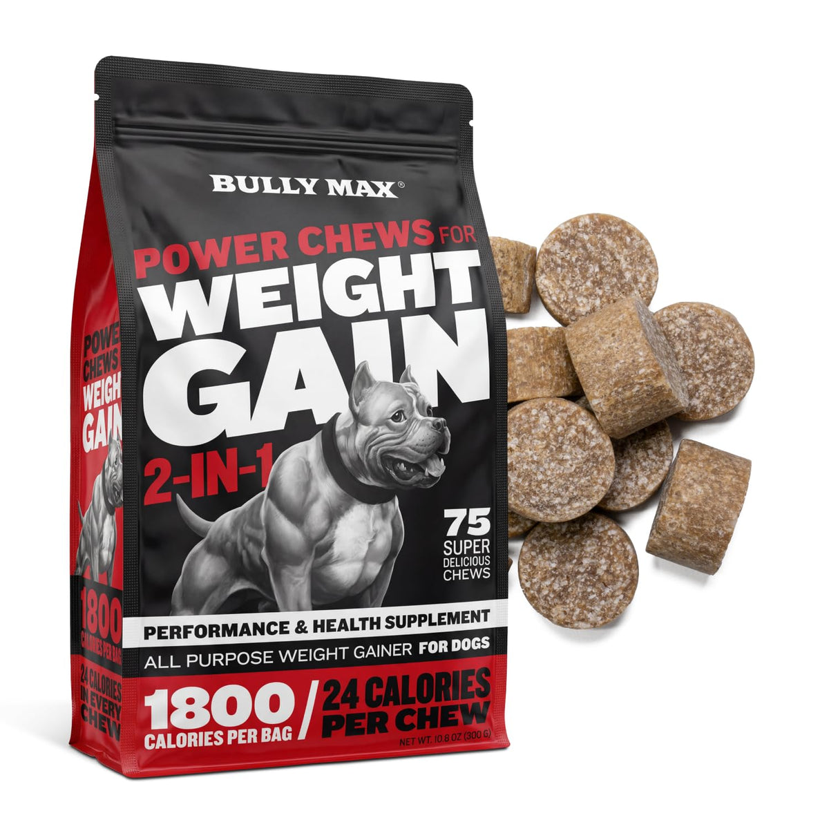 High Calorie Dog Weight Gainer Soft Chews 75 Chews I95481