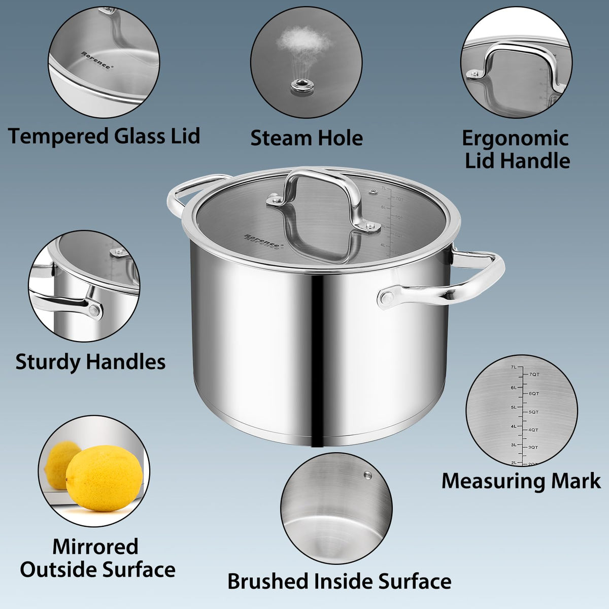 Stainless Steel 8-Quart Stock Pot J54555