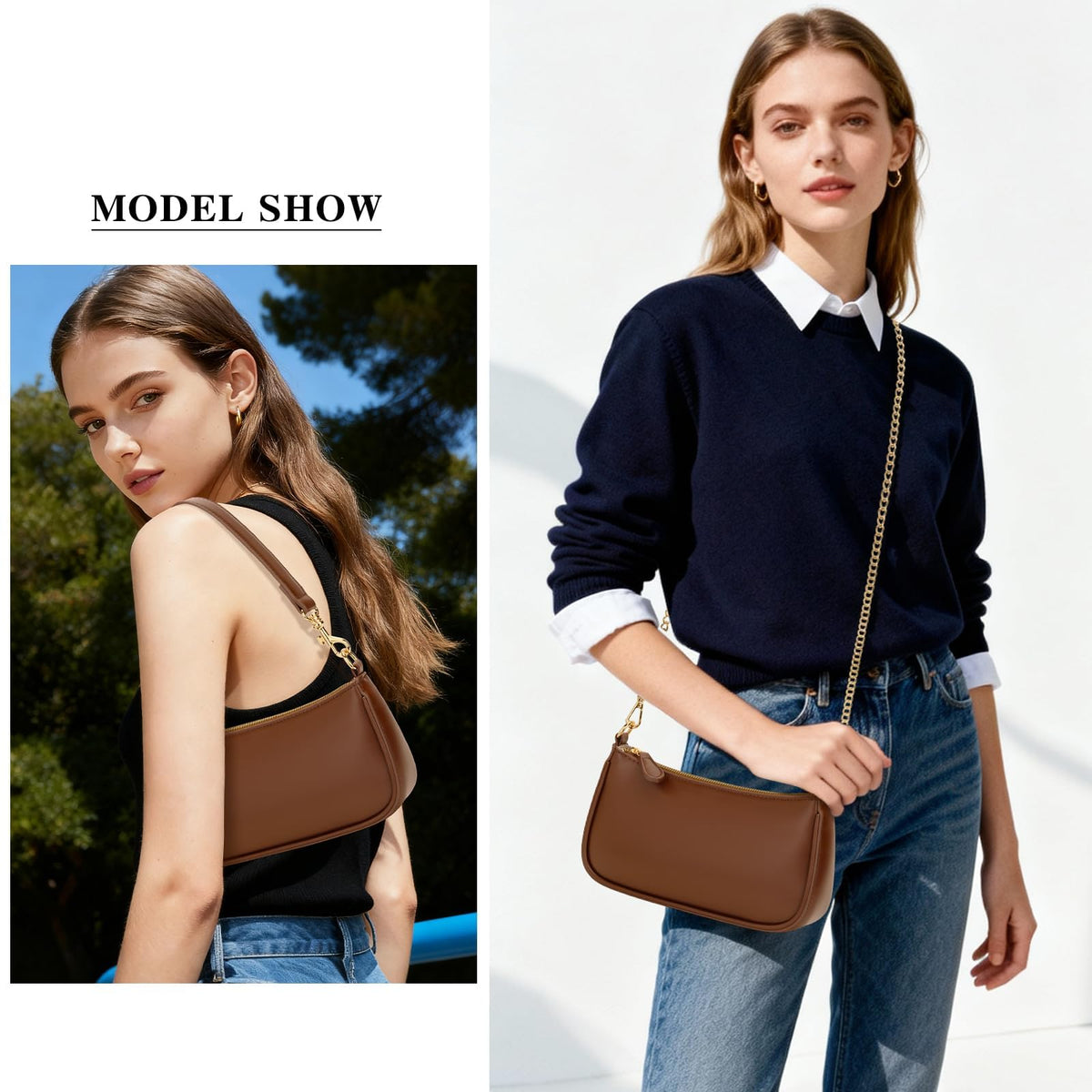 Small Black Purse with Zipper Closure Y1272