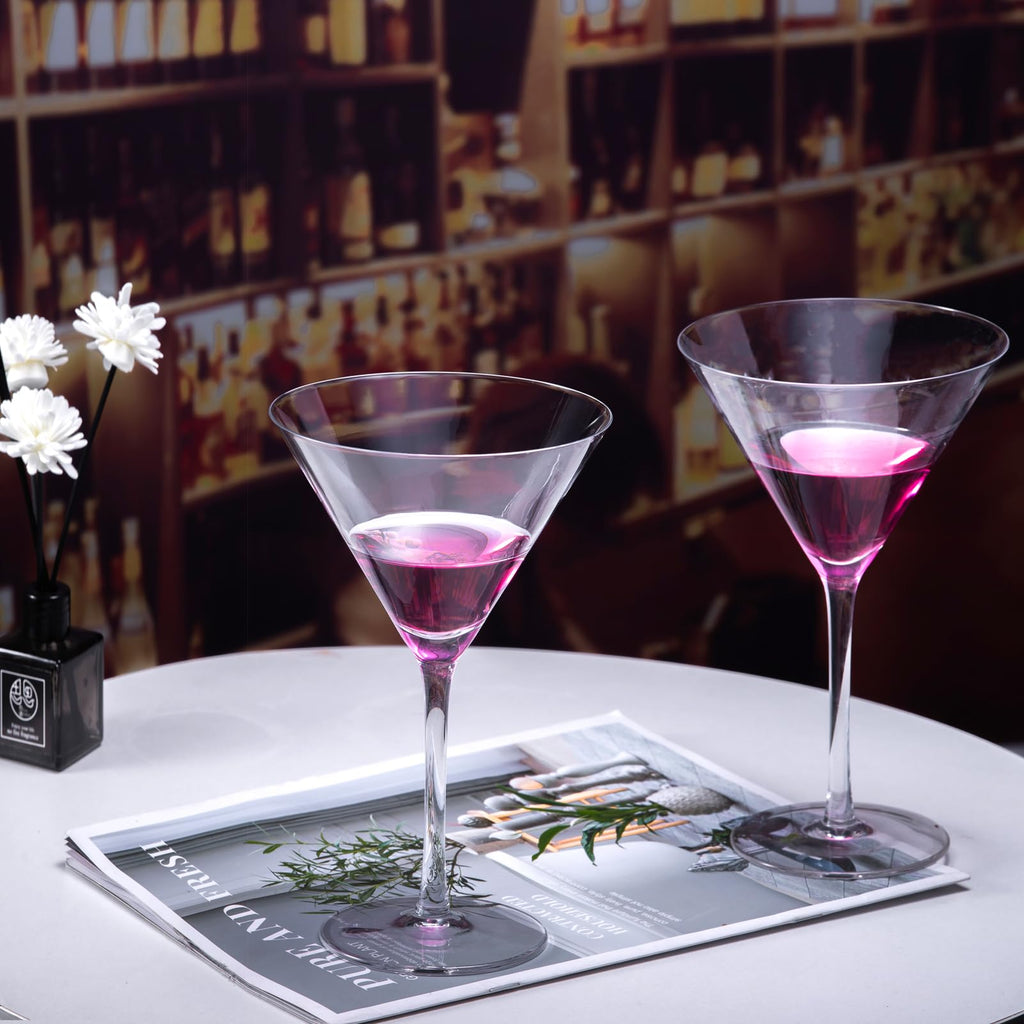 Martini Glasses Set of 4 Hand Blown 9.5oz J437