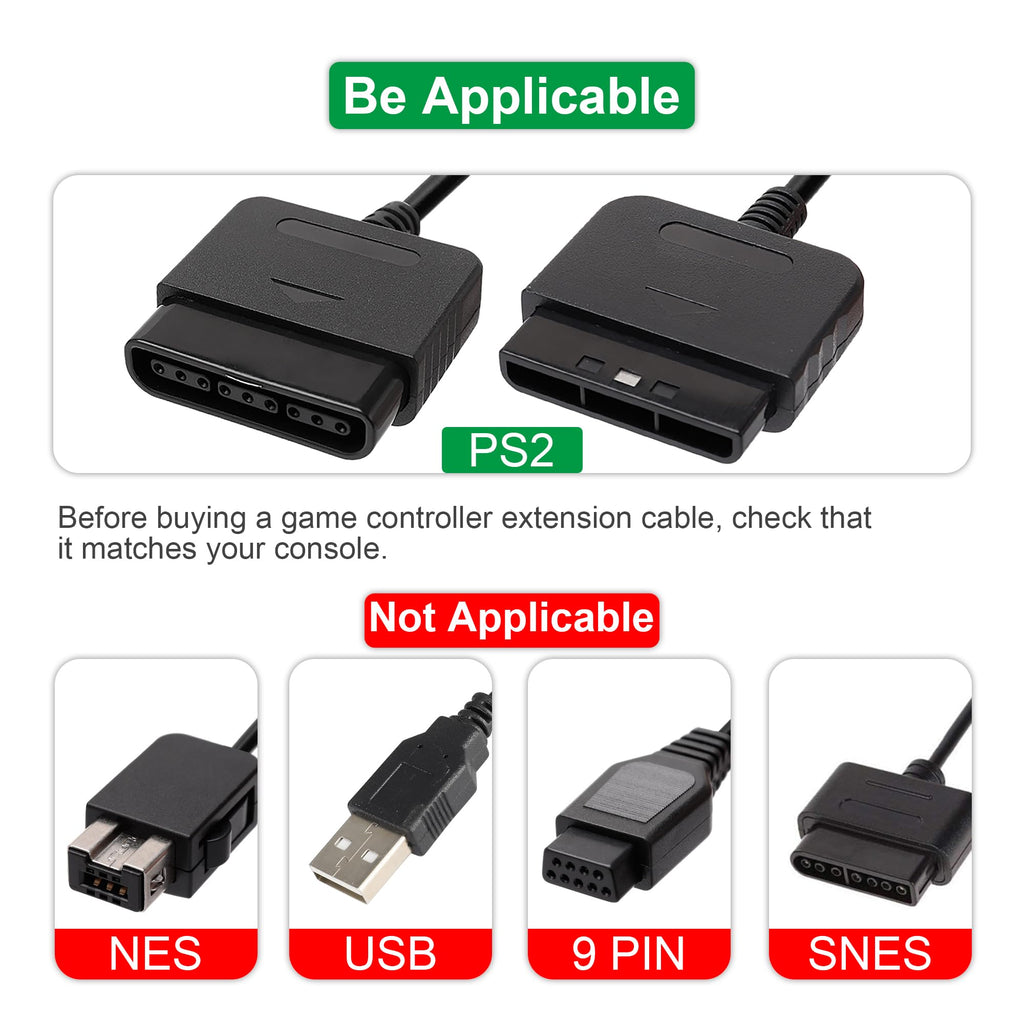 PS2 Controller Extension Cable 2-Pack 1.8M/6FT V92974