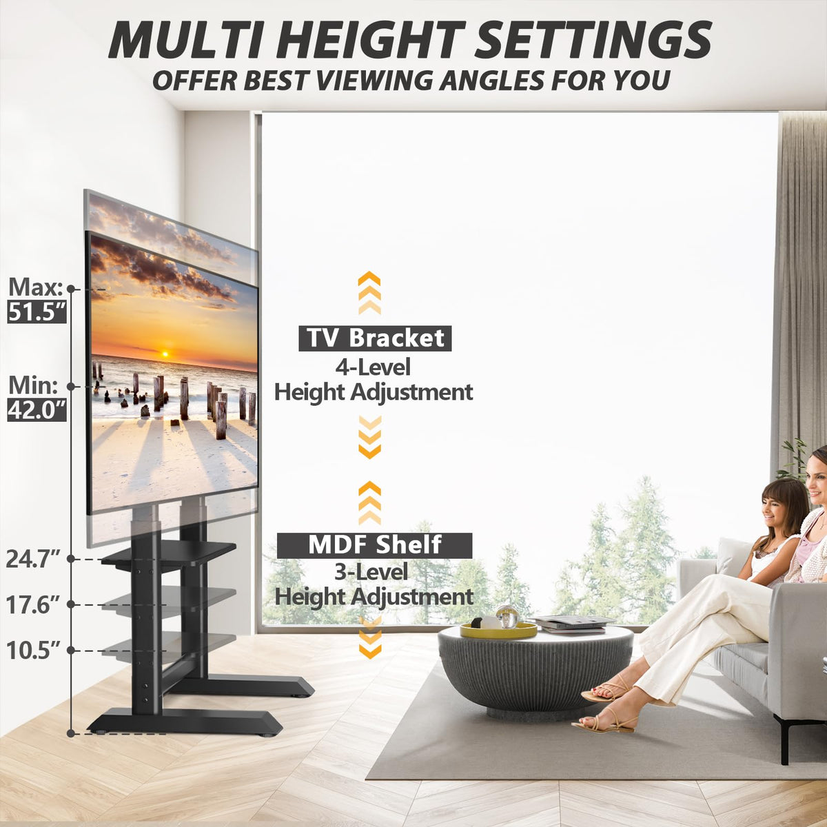 Heavy Duty Rolling TV Stand for 55-100 inch TVs I8926