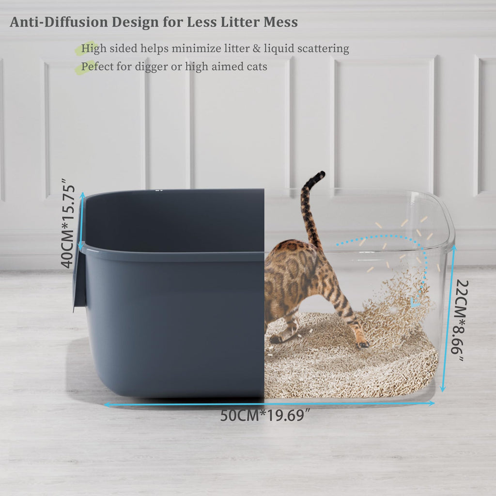 Large High Sided Anti-Splashing Cat Litter Box K34331