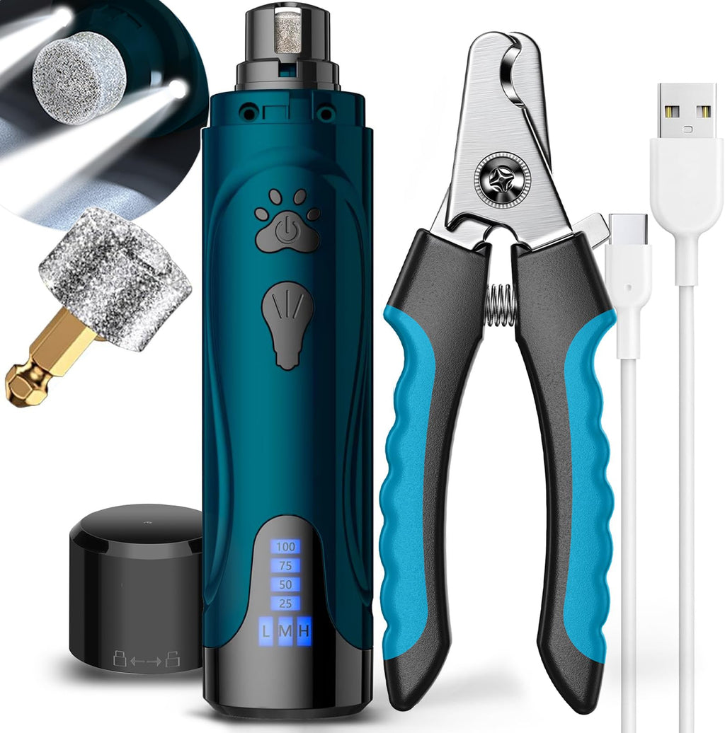 Super Quiet Dog Nail Grinder & Clippers Kit with 2 LED Lights G463557