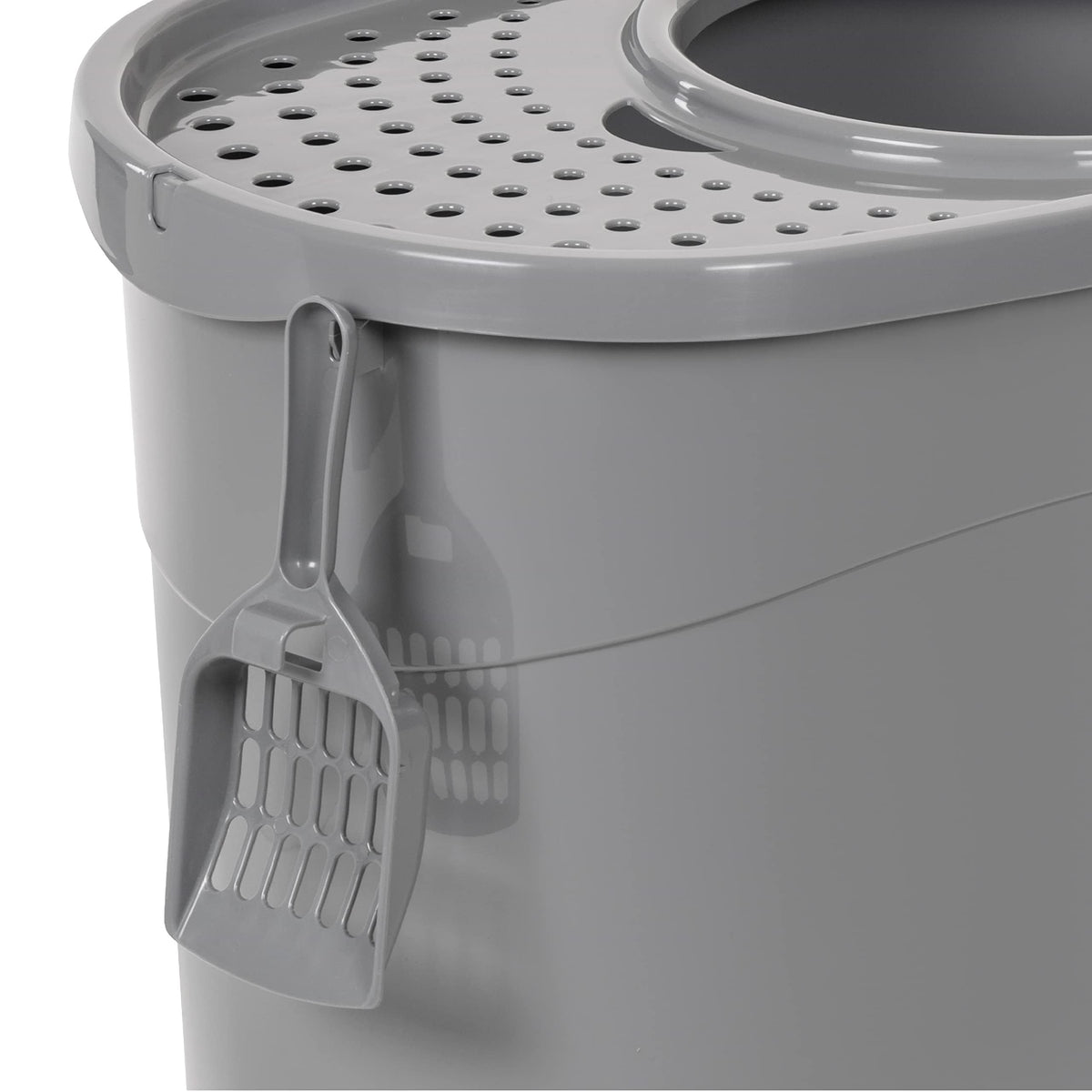 Large Top Entry Cat Litter Box with High Sides and Scoop Z721744