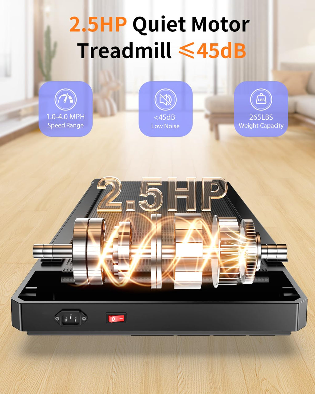 Portable Under Desk Treadmill with Incline T97018