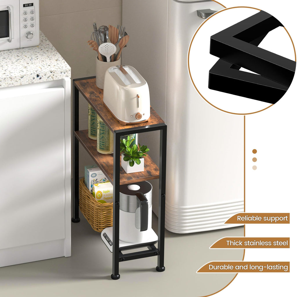 Narrow 2-Tier Side Table with Shelf B14608