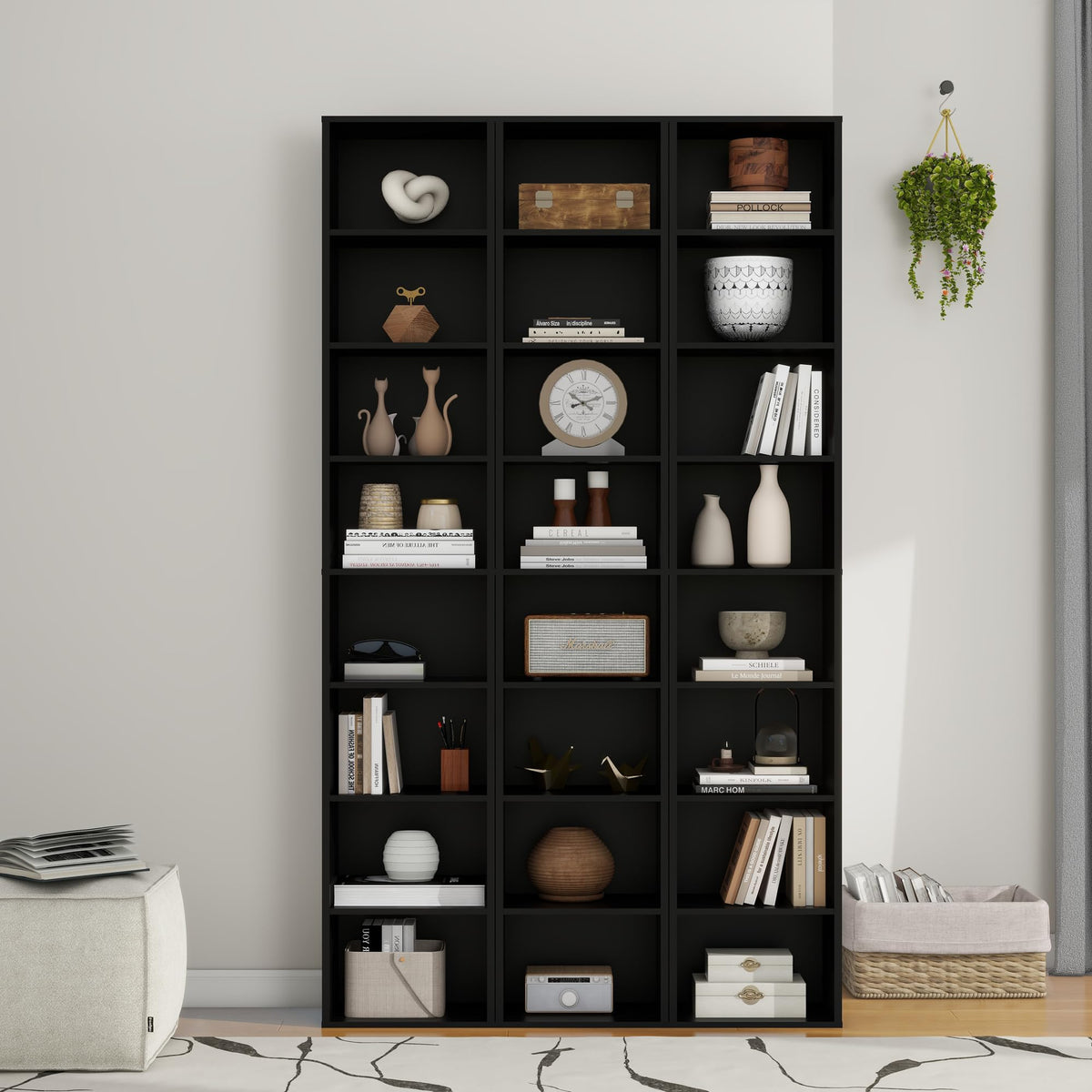 8 Tier Black Storage Shelf Bookcase U606