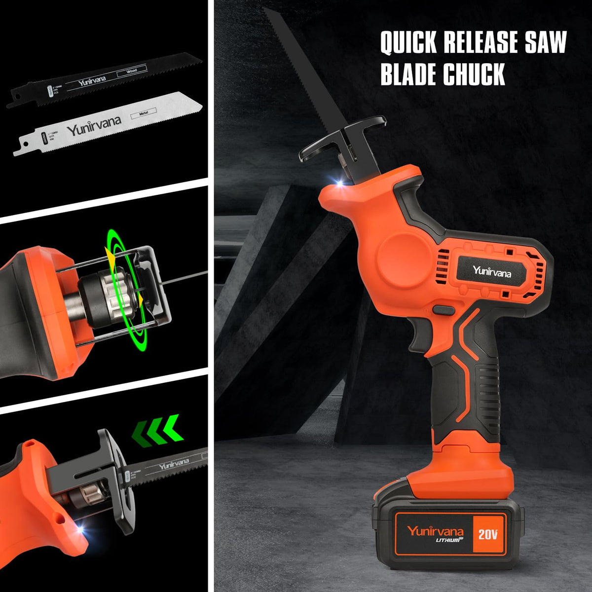 20V Cordless Reciprocating Saw Kit with Wood and Metal Blades B219