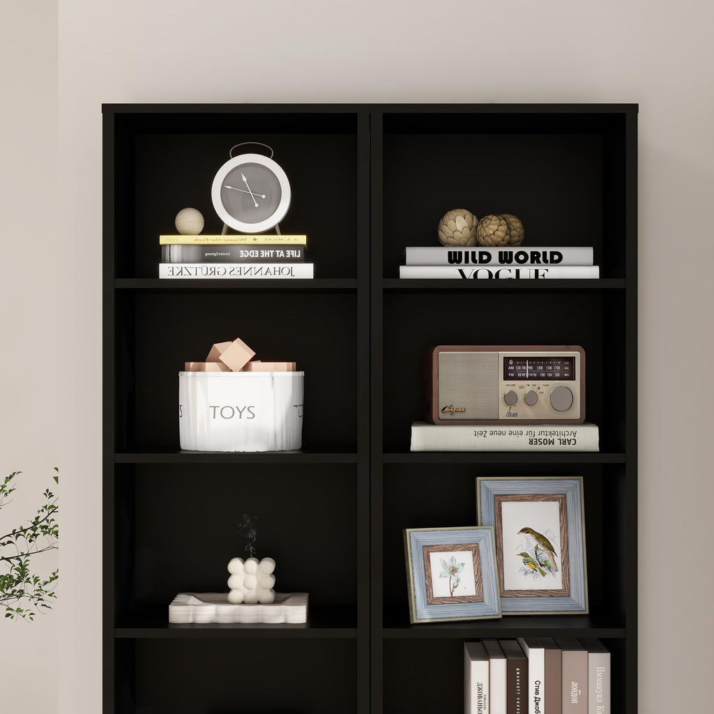8 Tier Black Storage Shelf Bookcase U606