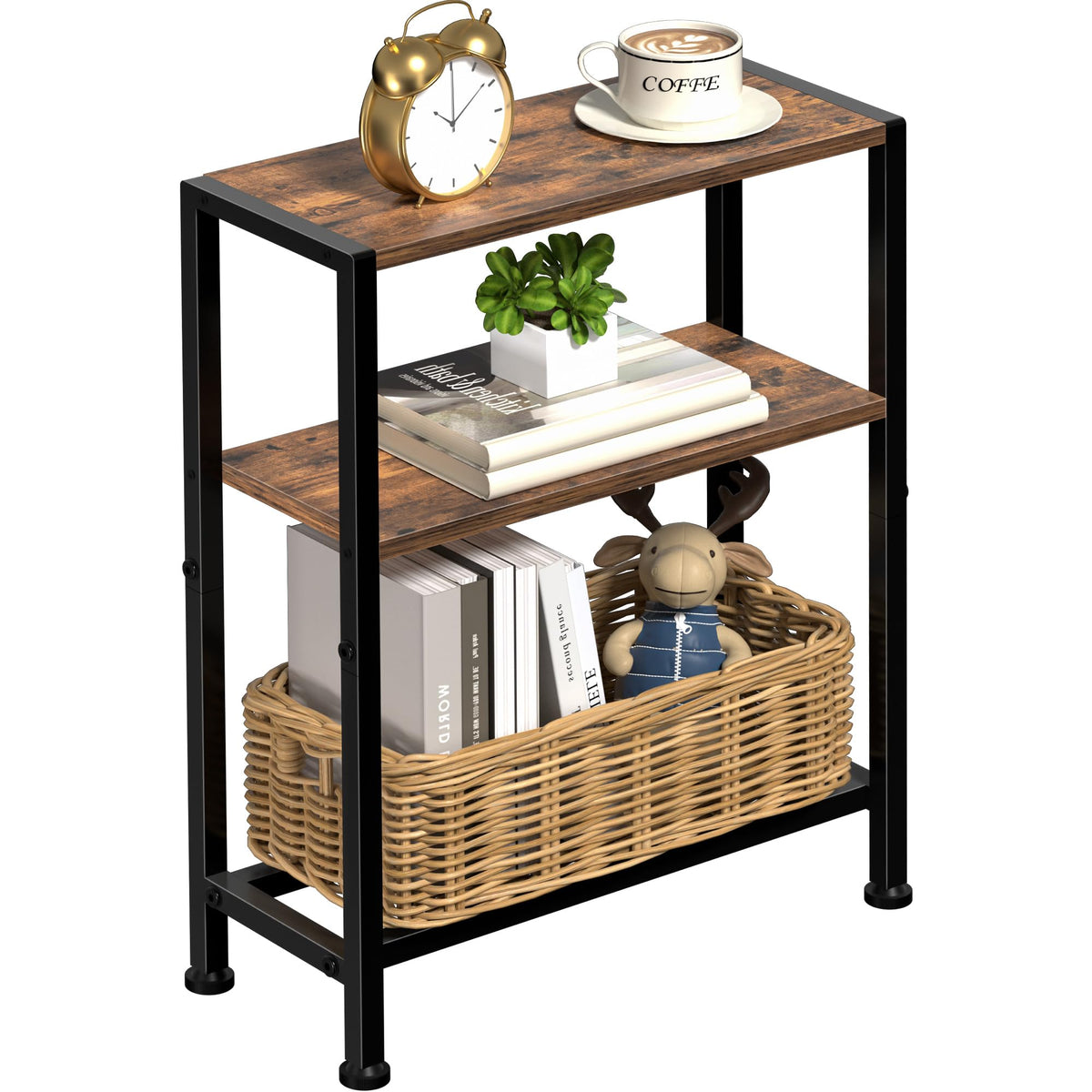 Narrow 2-Tier Side Table with Shelf B14608