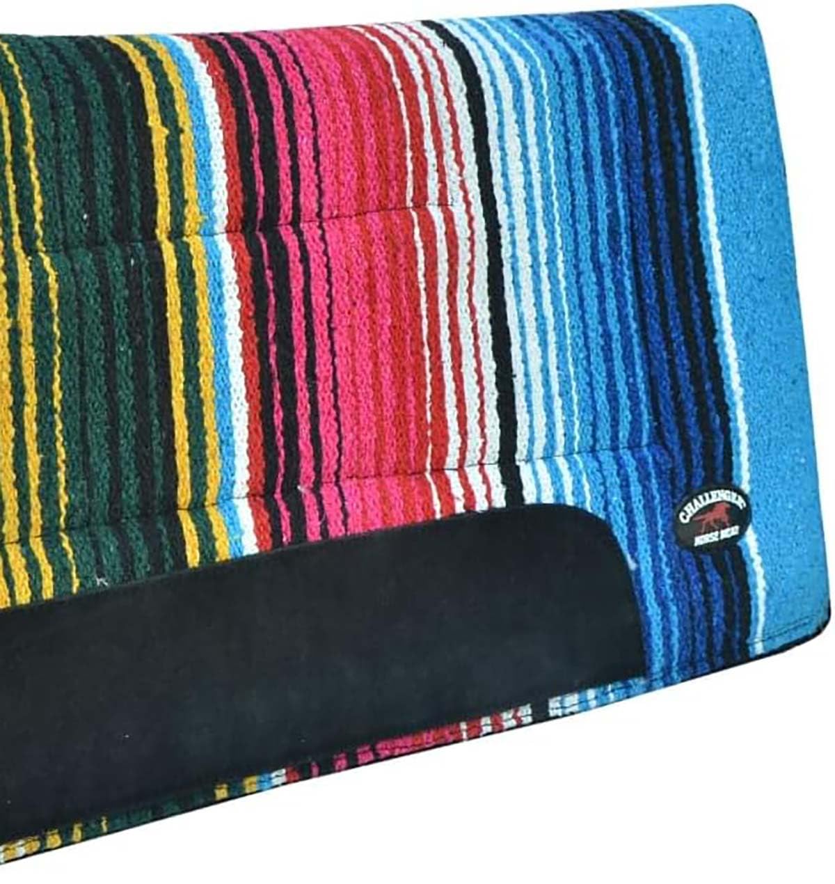 Multicolored Rainbow Faux Fur Lined Saddle Pad K883