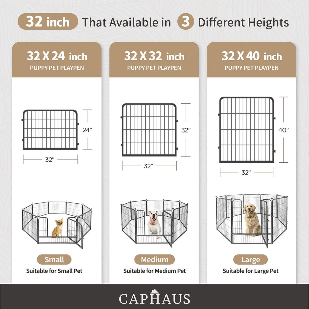 32 Inch Metal Foldable Pet Playpen with Door A9088