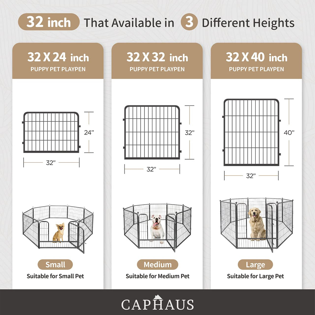 32 Inch Metal Foldable Pet Playpen with Door A9088