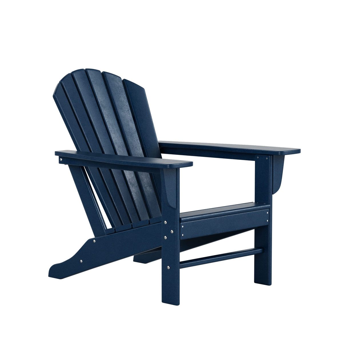 2pcs Navy Blue HDPE Outdoor Adirondack Chairs with Footrest Ottoman Set A62132