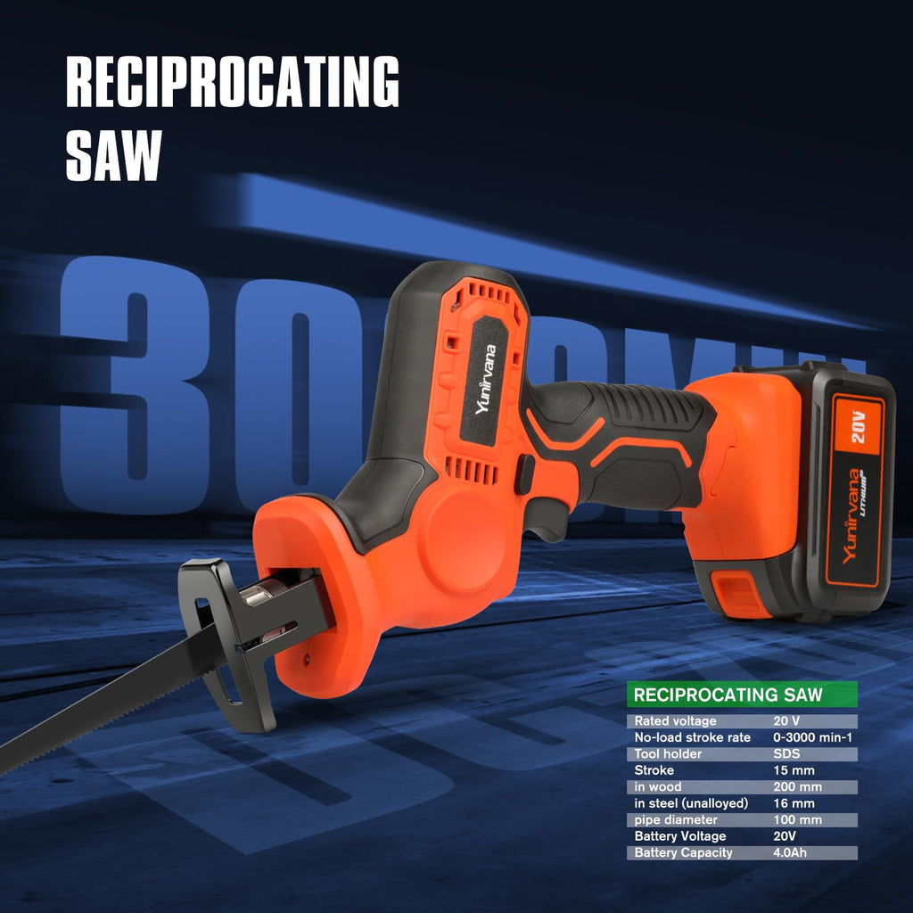 20V Cordless Reciprocating Saw Kit with Wood and Metal Blades B219