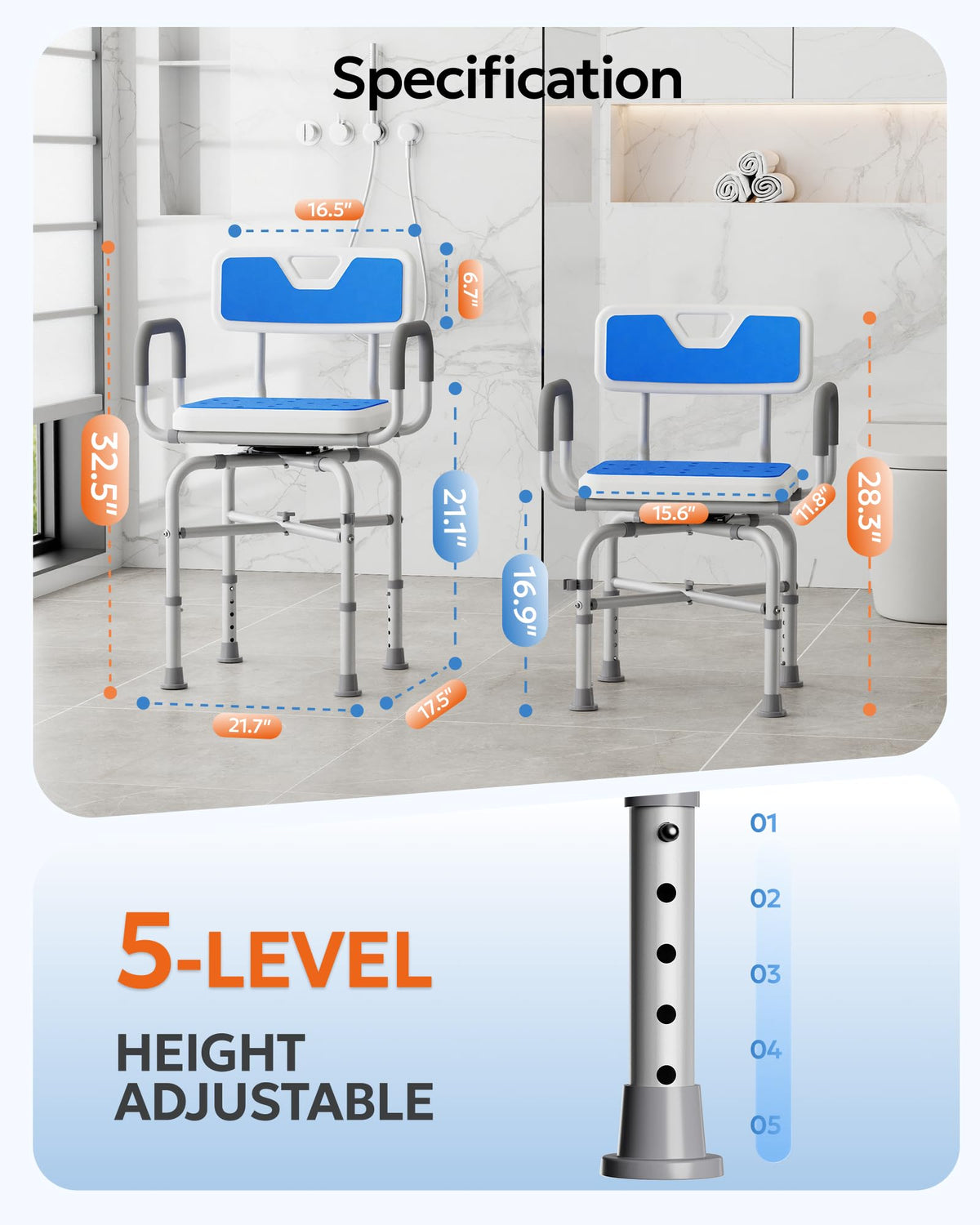 360° Swivel Shower Chair T5467