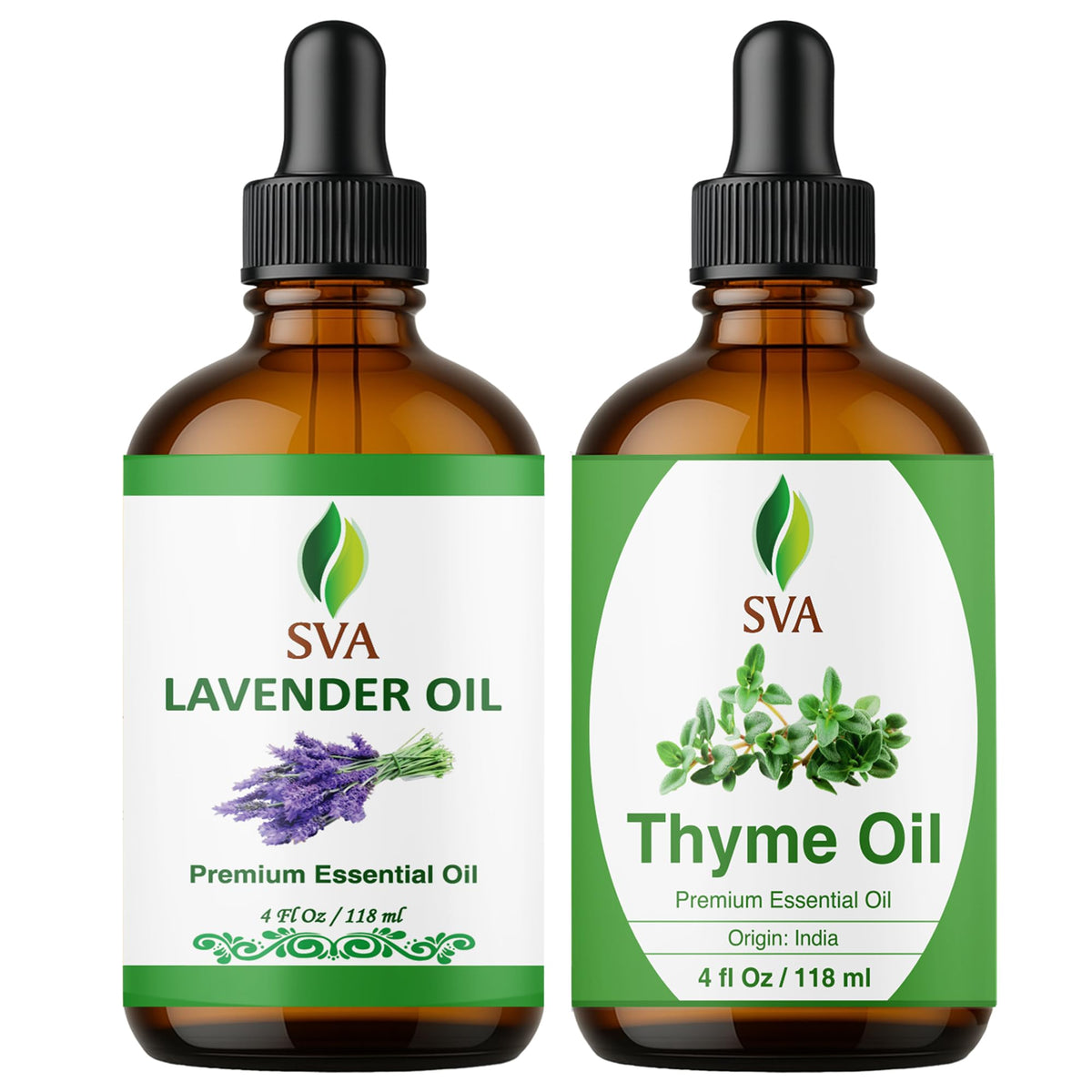Lavender Duo Combo Glass Bottles with Droppers 4 Fl oz L75966