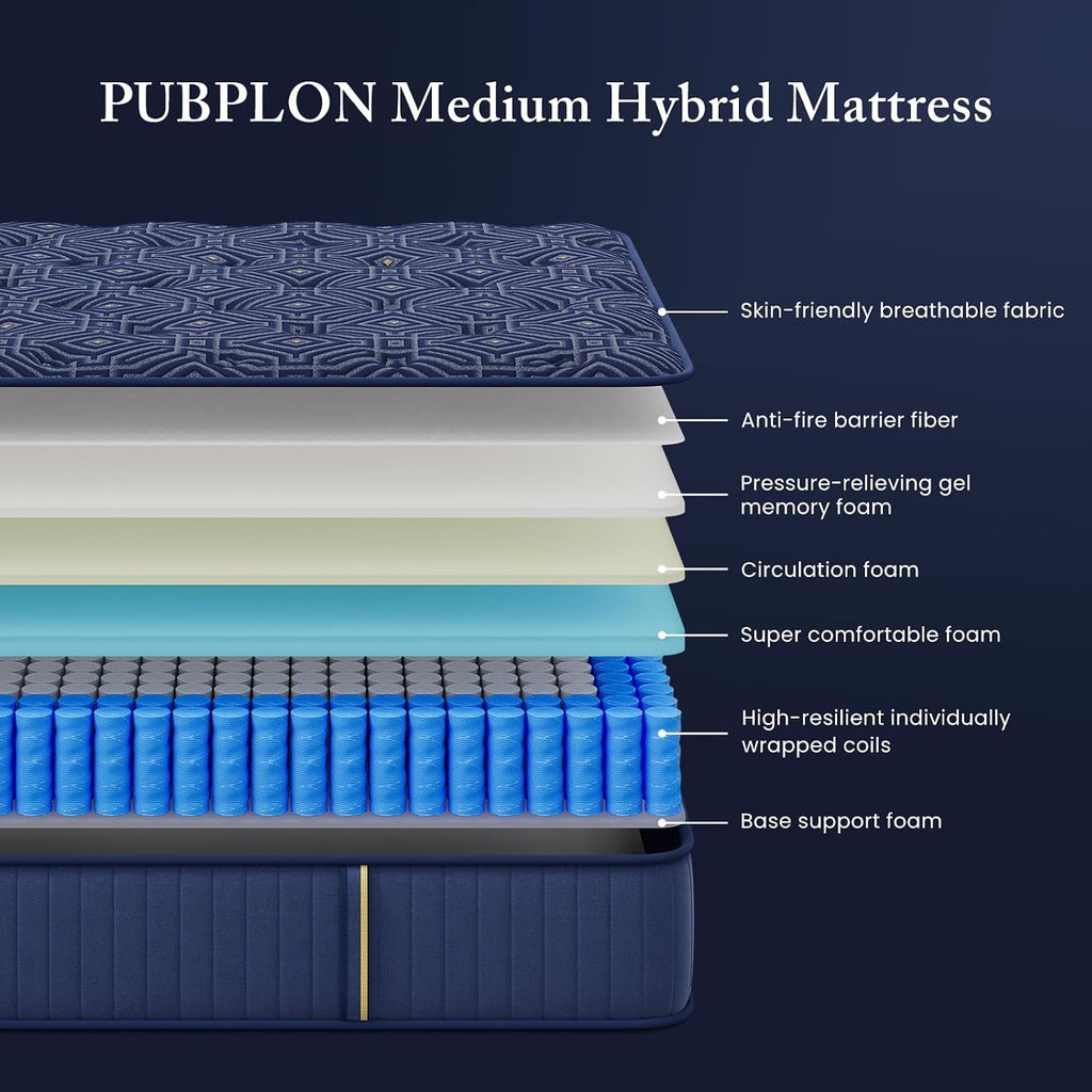 Full Size 12 Inch Medium Firm Gel Memory Foam Mattress V787238