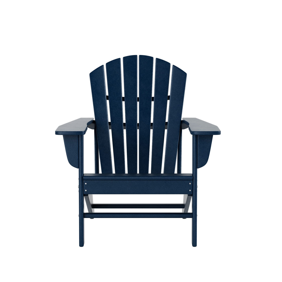 2pcs Navy Blue HDPE Outdoor Adirondack Chairs with Footrest Ottoman Set A62132