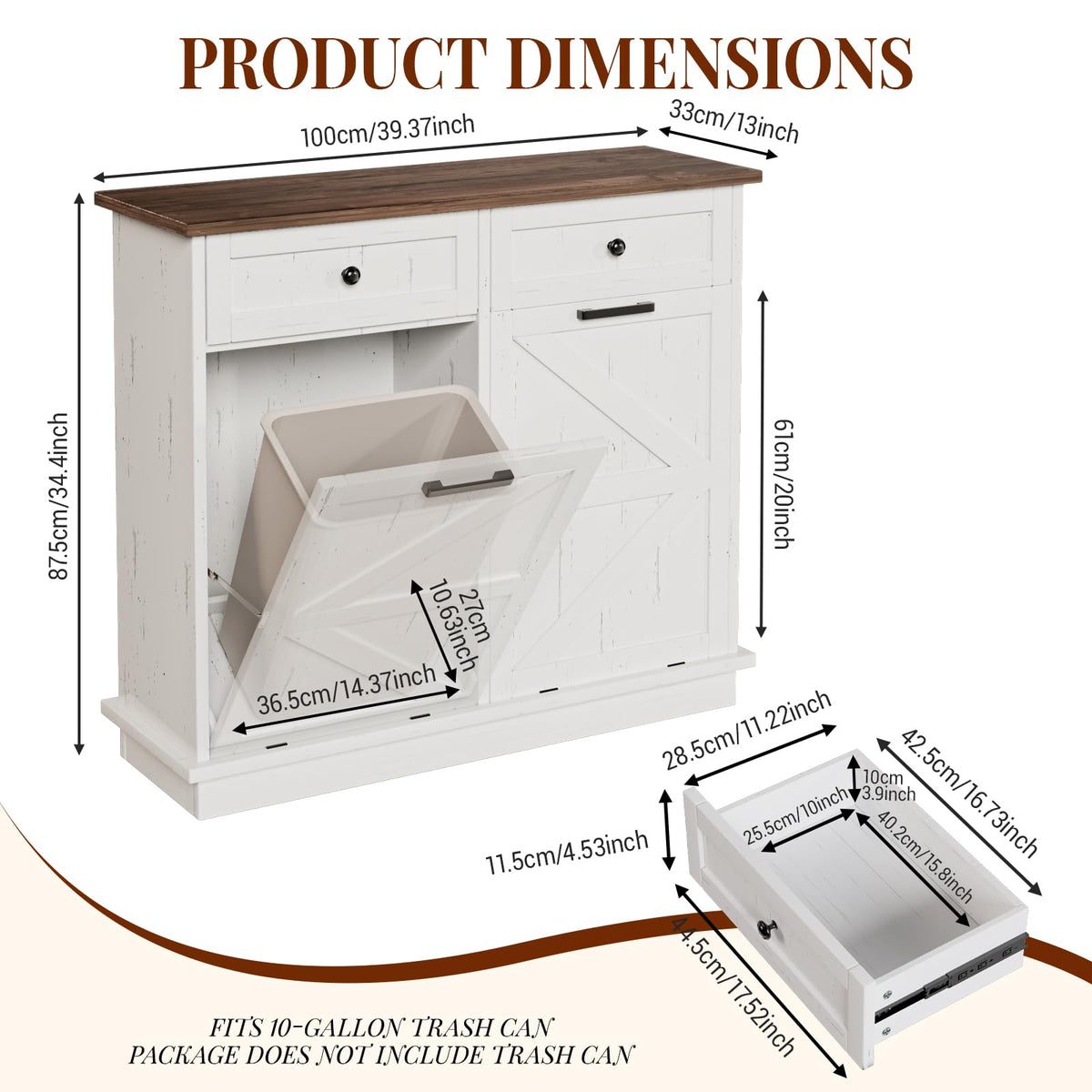 Double 10-Gal Tilt Out Trash Cabinet L559143