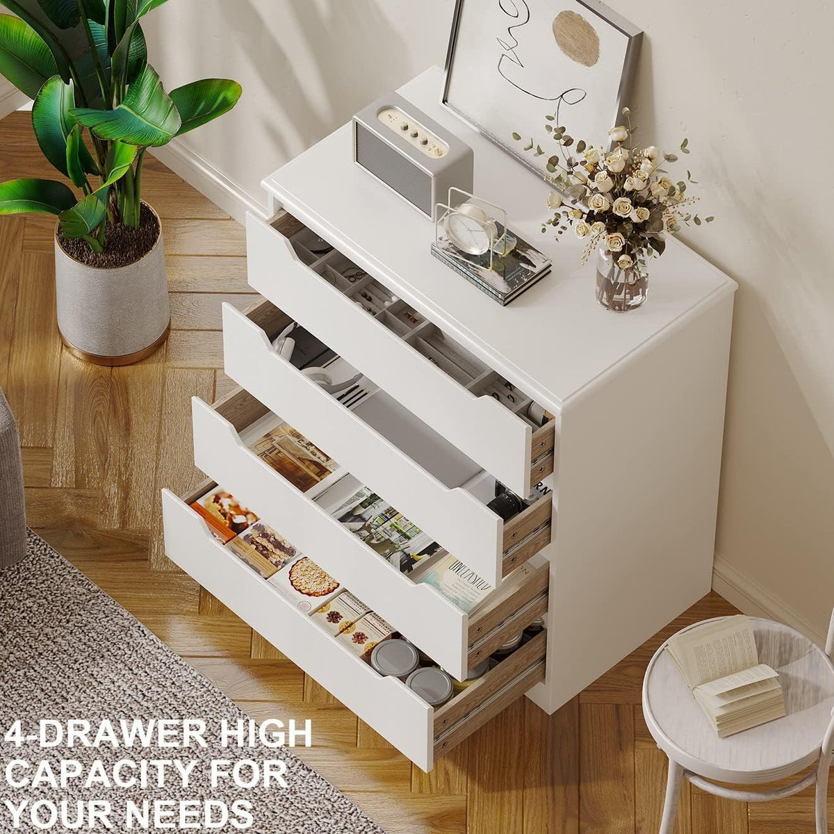 White 4 Drawer Dresser I428