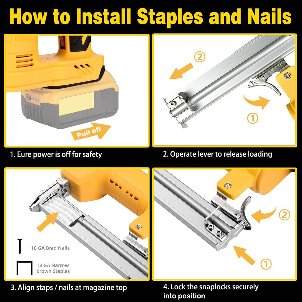 2 in 1 Cordless Brad Nailer 18 Gauge Electric Nail Gun A6078