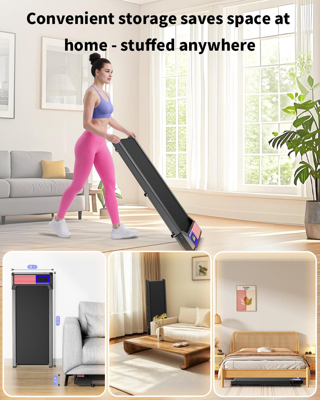 Portable Under Desk Treadmill with Incline T97018