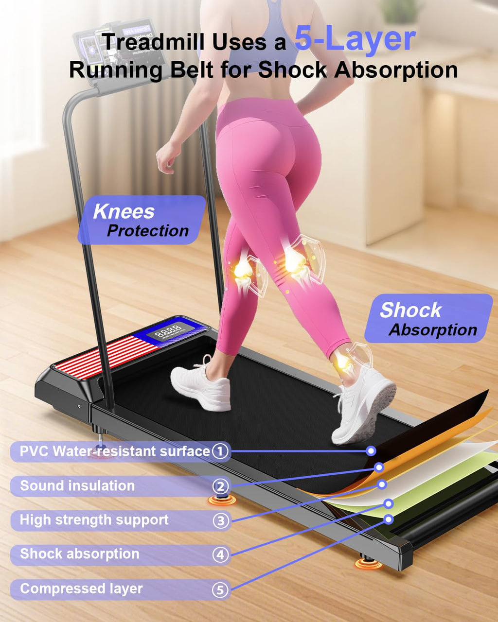 Portable Under Desk Treadmill with Incline T97018