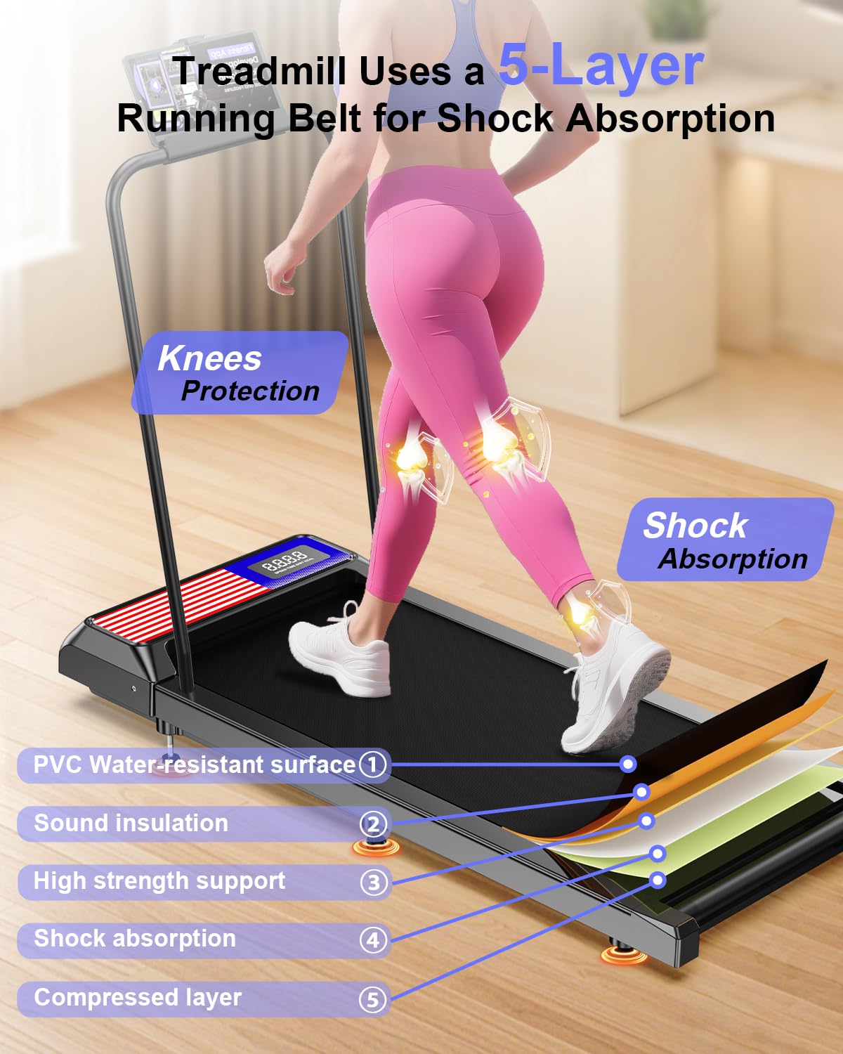 Portable Under Desk Treadmill with Incline T97018