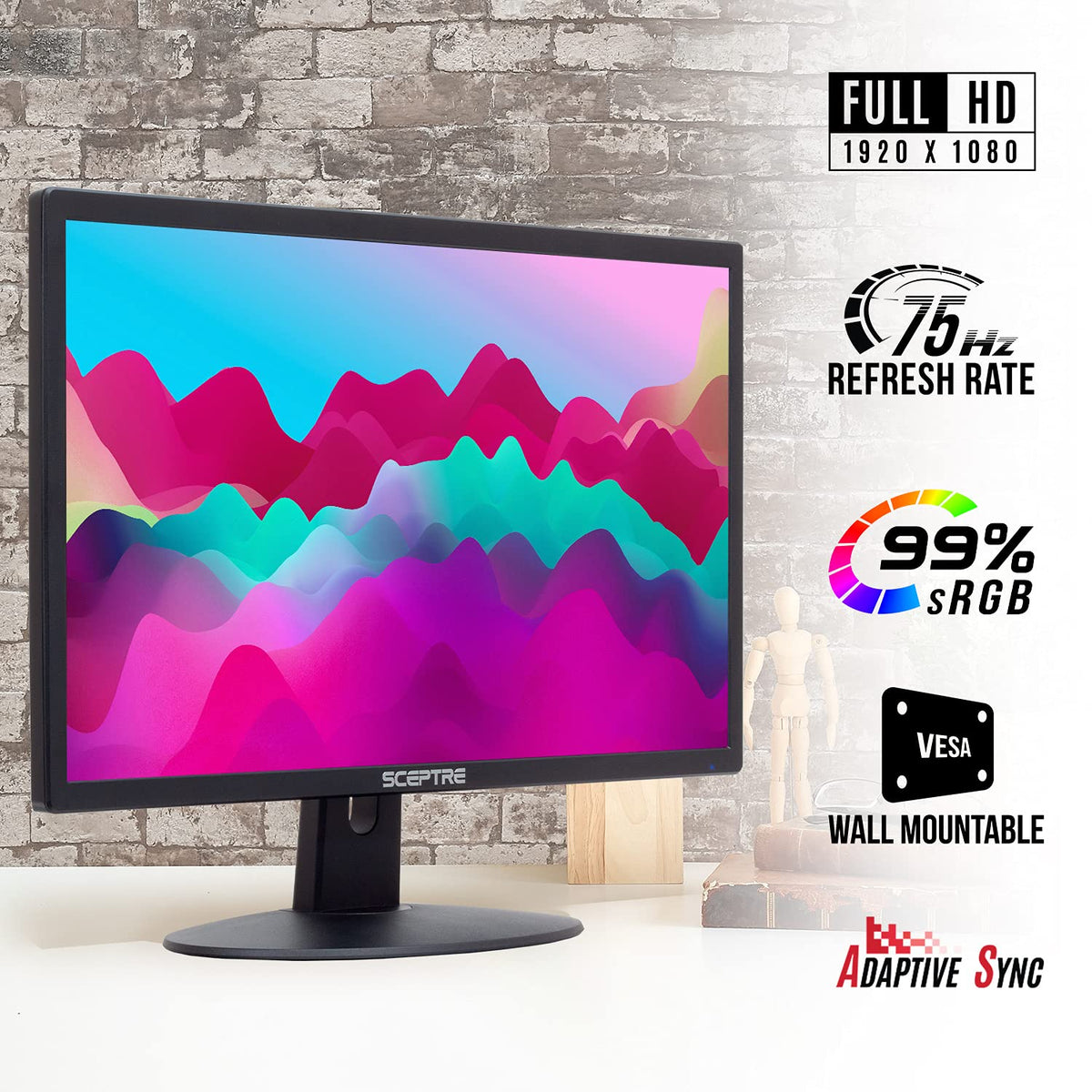 22-Inch 75Hz 1080p LED Monitor with Speakers A2265