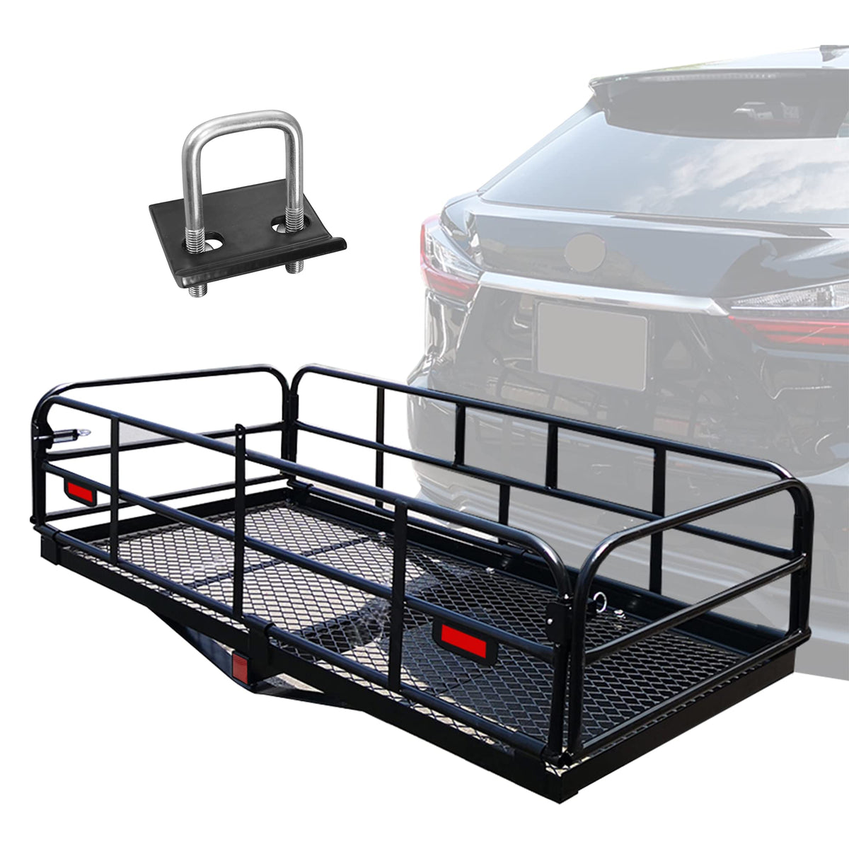 Heavy Duty Folding Hitch Mount Cargo Carrier 60" x 24" x 14.4" P92724